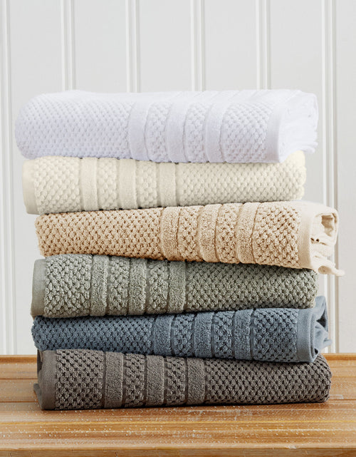 Load image into Gallery viewer, 100% Cotton Checkered Jacquard Bath Towel Set - Giuliana Collection
