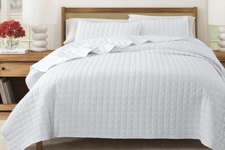 Box-Stitched Seersucker Quilt Set - Seersucker Collection