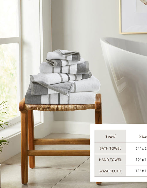 Load image into Gallery viewer, Decorative Cotton Stripe Bath Towel Set - Noelle Collection
