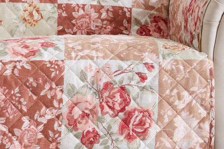 Reversible Floral Patchwork Furniture Protector - Maribel Collection