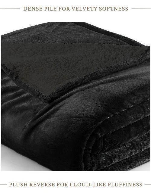 Load image into Gallery viewer, Velvet Plush Sherpa Bed Blanket - Sherpa Fleece Collection
