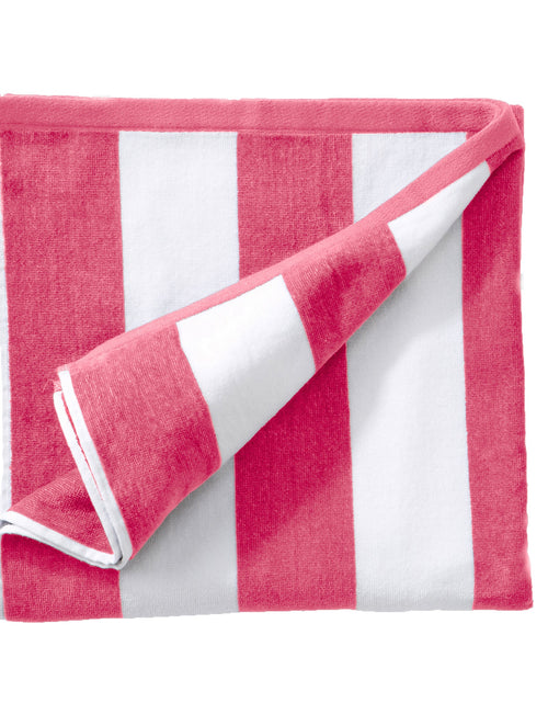 Load image into Gallery viewer, Cotton Velour Cabana Stripe Beach Towel - Novia Collection
