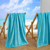 Turquoise/Teal Palm Leaf & Stripe