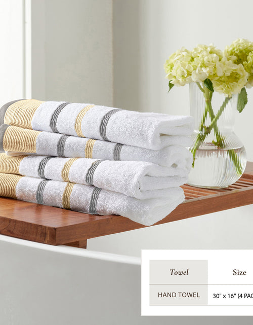 Load image into Gallery viewer, Decorative Cotton Stripe Bath Towel Set - Noelle Collection
