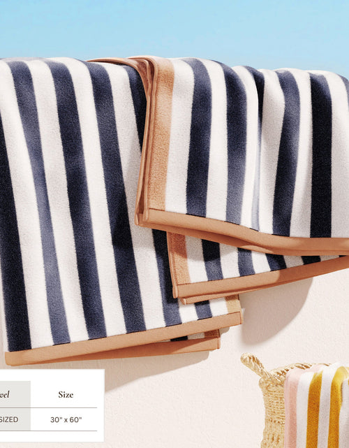 Load image into Gallery viewer, Oversized Striped Border Cabana Beach Towel - Santa Cruz
