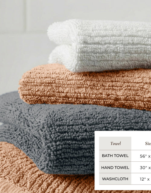Load image into Gallery viewer, Turkish Cotton Ribbed 6-Piece Bath Towel Set - Georgiana Collection
