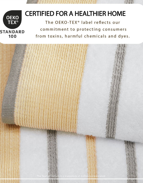 Load image into Gallery viewer, Decorative Cotton Stripe Bath Towel Set - Noelle Collection
