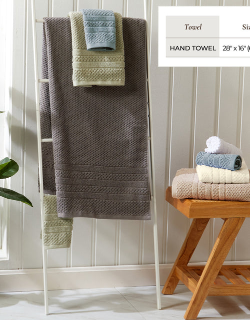 Load image into Gallery viewer, 100% Cotton Checkered Jacquard Bath Towel Set - Giuliana Collection
