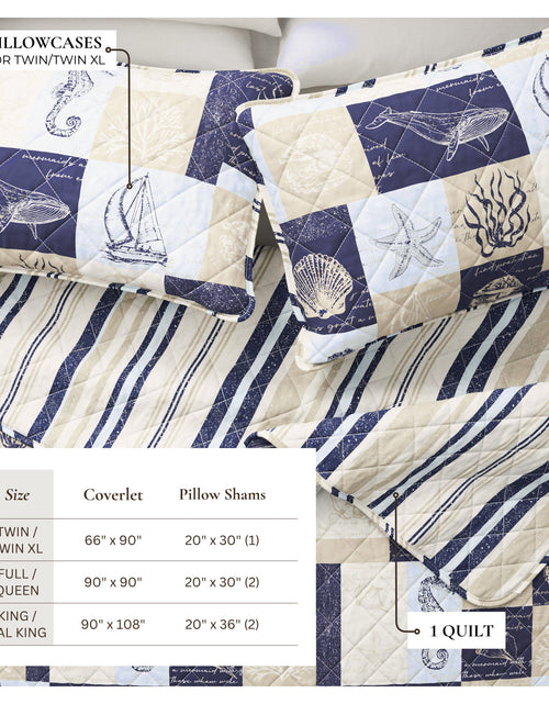 Load image into Gallery viewer, Caspian Collection Coastal Patchwork Quilt Set

