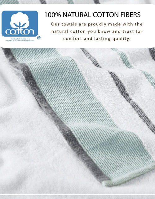 Load image into Gallery viewer, Decorative Cotton Stripe Bath Towel Set - Noelle Collection
