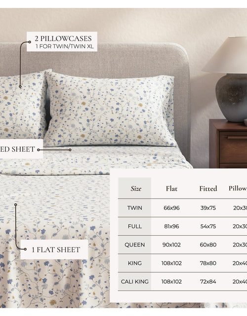 Load image into Gallery viewer, Turkish Cotton Flannel Sheet Set - Winter Floral Collection
