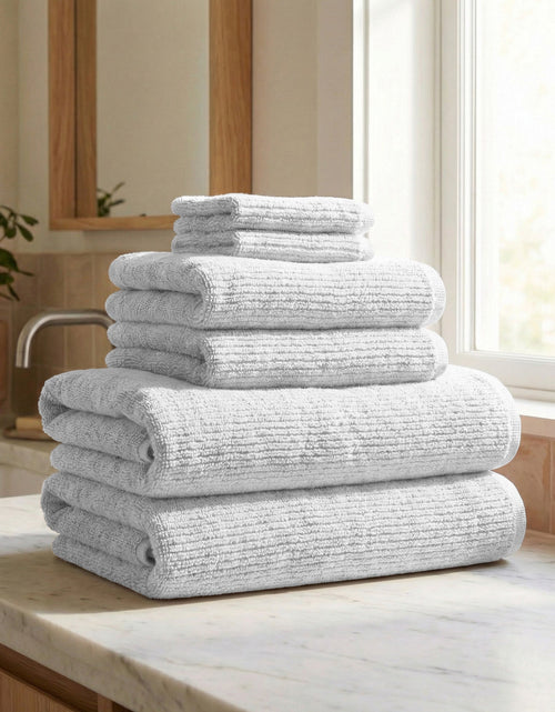 Load image into Gallery viewer, Turkish Cotton Ribbed 6-Piece Bath Towel Set - Georgiana Collection
