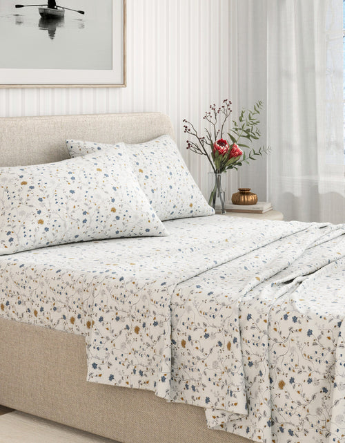 Load image into Gallery viewer, Turkish Cotton Flannel Sheet Set - Winter Floral Collection
