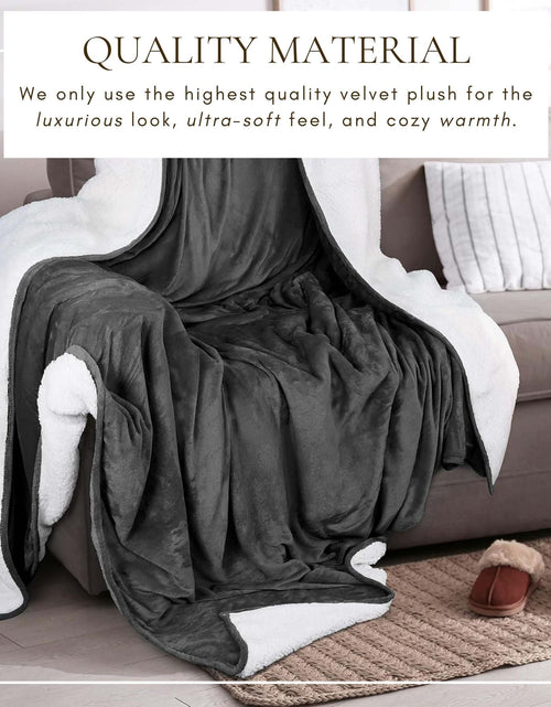 Load image into Gallery viewer, Velvet Plush Sherpa Bed Blanket - Sherpa Fleece Collection
