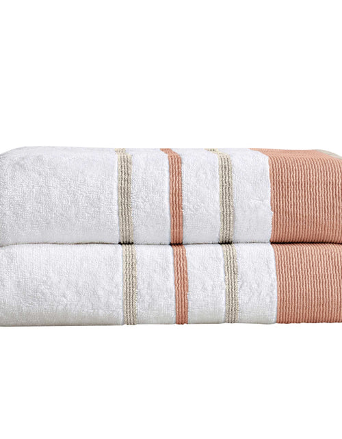 Load image into Gallery viewer, Decorative Cotton Stripe Bath Towel Set - Noelle Collection
