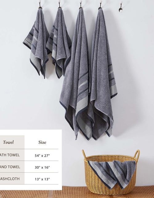 Load image into Gallery viewer, Decorative Cotton Stripe Bath Towel Set - Noelle Collection
