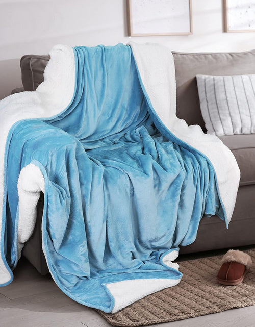 Load image into Gallery viewer, Velvet Plush Sherpa Bed Blanket - Sherpa Fleece Collection
