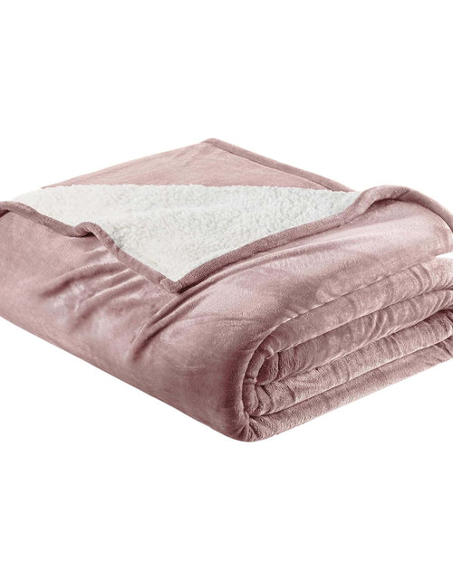 Load image into Gallery viewer, Velvet Plush Sherpa Bed Blanket - Sherpa Fleece Collection
