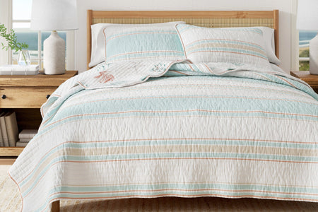 Coastal Printed Cotton Quilt Set - St. Augustine Collection