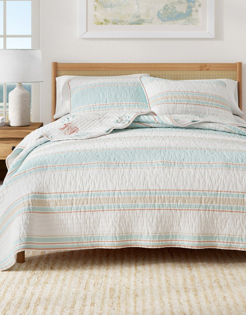 Load image into Gallery viewer, Coastal Printed Cotton Quilt Set - St. Augustine Collection
