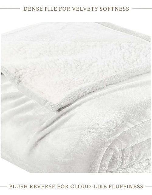 Load image into Gallery viewer, Velvet Plush Sherpa Bed Blanket - Sherpa Fleece Collection
