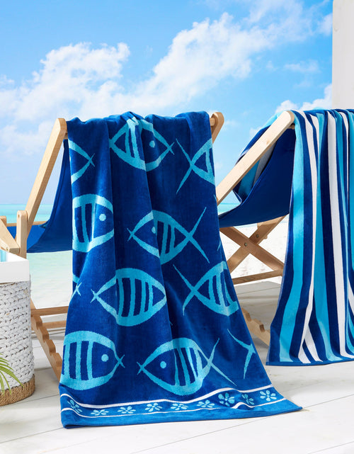 Load image into Gallery viewer, Cotton Velour Beach Towel - Maui Collection
