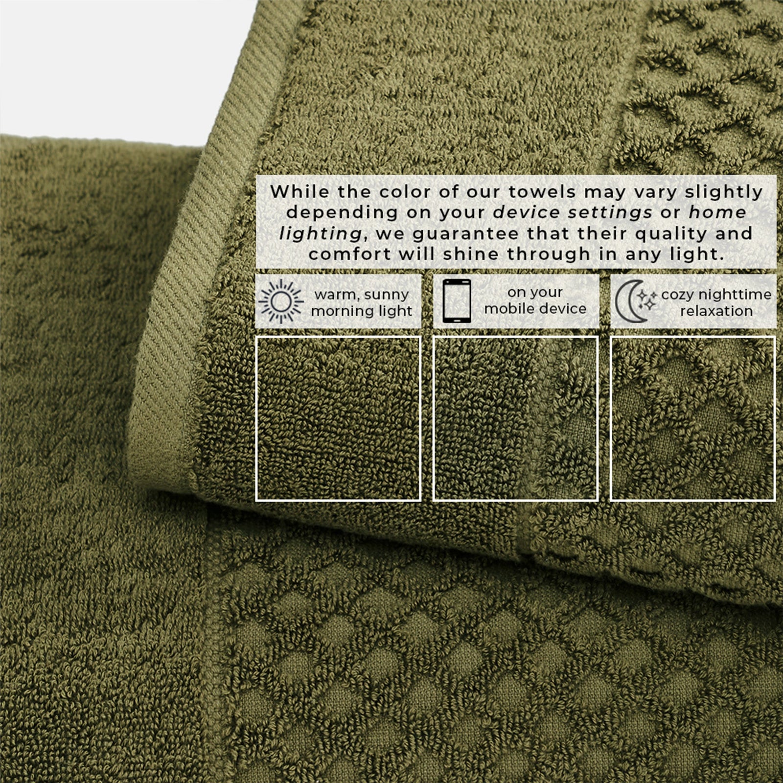Cotton Diamond Waffle Weave Bath Towel Set - Grayson Collection