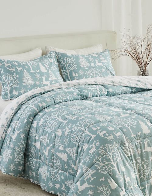 Load image into Gallery viewer, Reversible Christmas Comforter and Sham Set - Holiday / Lodge Odette Collection

