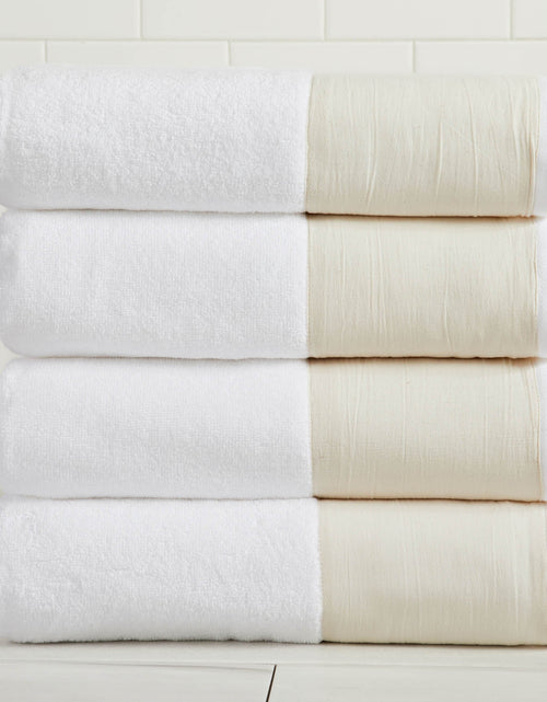 Load image into Gallery viewer, Cotton Linen-Like Border 6-Piece Towel Set - Priya Collection
