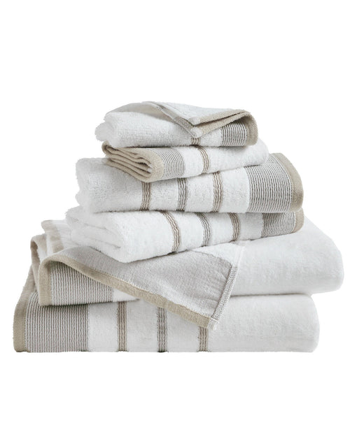 Load image into Gallery viewer, Decorative Cotton Stripe Bath Towel Set - Noelle Collection
