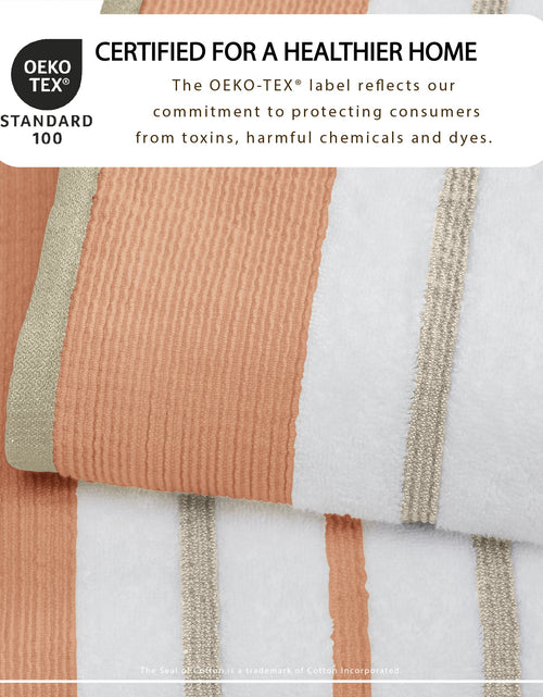 Load image into Gallery viewer, Decorative Cotton Stripe Bath Towel Set - Noelle Collection
