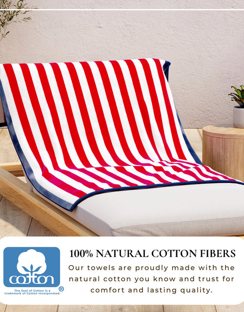 Load image into Gallery viewer, Oversized Striped Border Cabana Beach Towel - Santa Cruz
