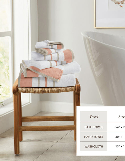 Load image into Gallery viewer, Decorative Cotton Stripe Bath Towel Set - Noelle Collection
