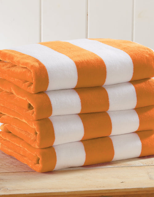 Load image into Gallery viewer, Cotton Velour Cabana Stripe Beach Towel - Novia Collection
