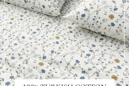 Turkish Cotton Flannel Sheet Set - Winter Floral Collection