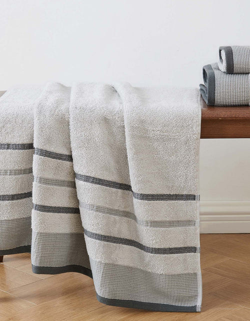 Load image into Gallery viewer, Decorative Cotton Stripe Bath Towel Set - Noelle Collection
