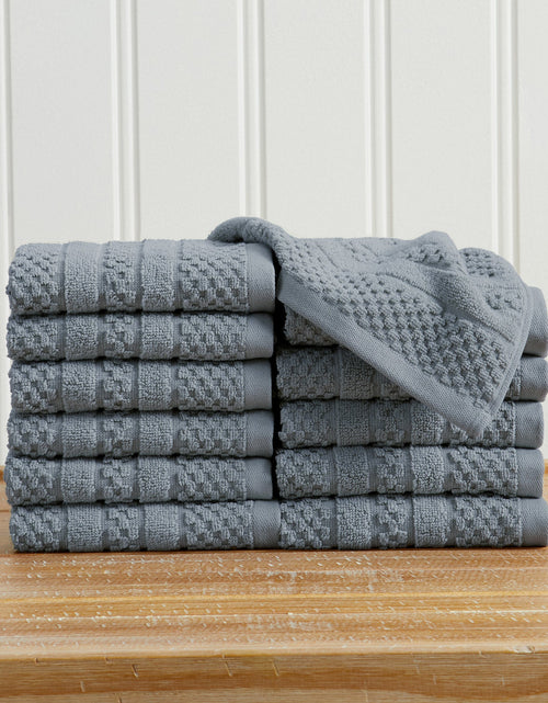 Load image into Gallery viewer, 100% Cotton Checkered Jacquard Bath Towel Set - Giuliana Collection
