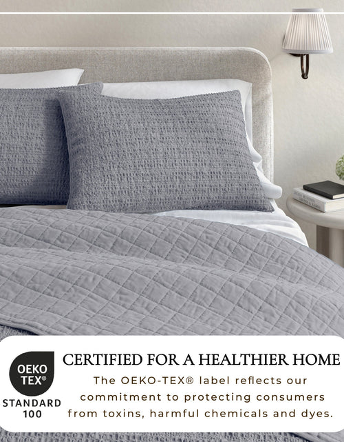 Load image into Gallery viewer, 100% Cotton Honeycomb Waffle Garment Washed Quilt Set - Genevieve Collection
