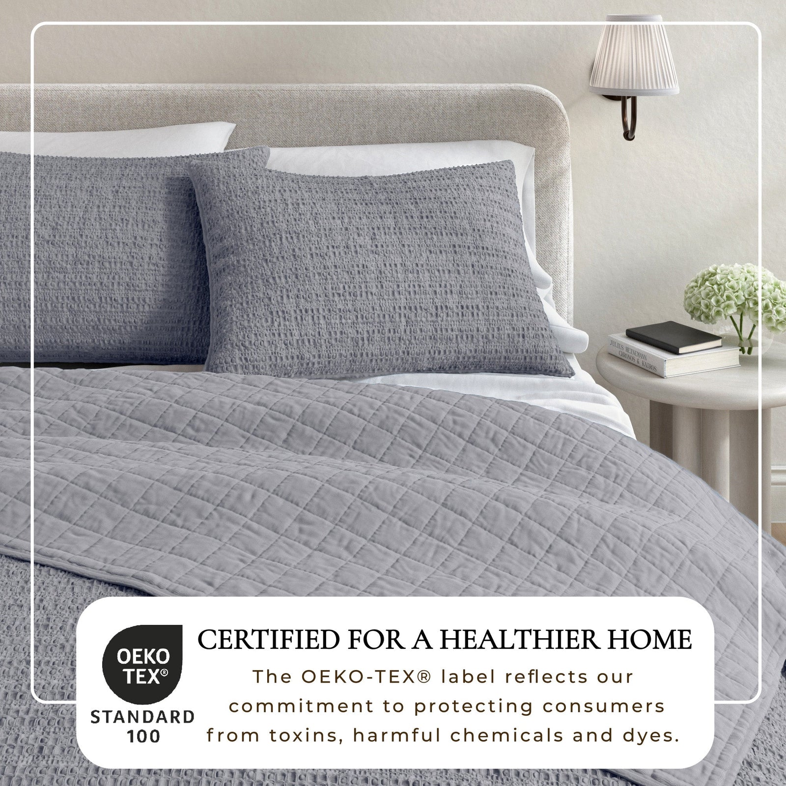 100% Cotton Honeycomb Waffle Garment Washed Quilt Set - Genevieve Collection