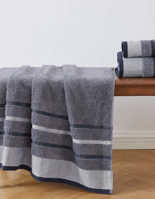 Load image into Gallery viewer, Decorative Cotton Stripe Bath Towel Set - Noelle Collection
