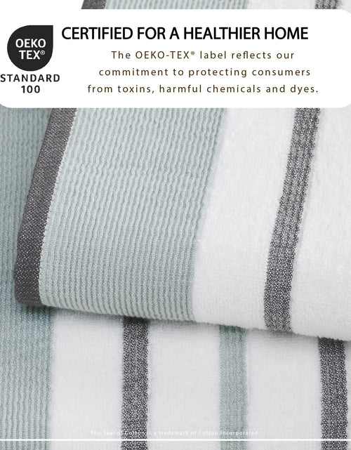 Load image into Gallery viewer, Decorative Cotton Stripe Bath Towel Set - Noelle Collection
