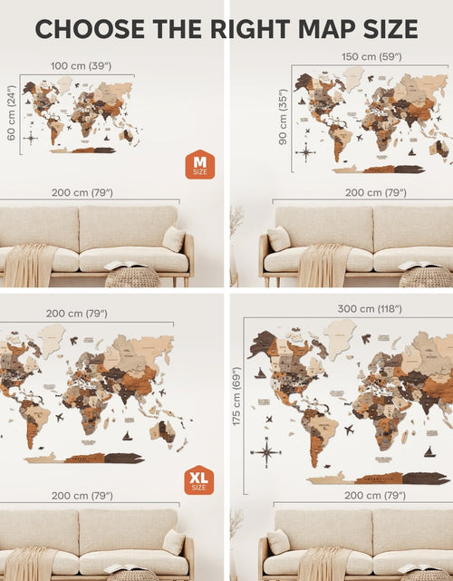 Load image into Gallery viewer, 3D Wooden World Map Multicolor
