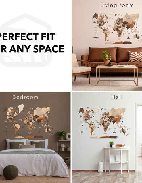 Load image into Gallery viewer, 3D Wooden World Map Multicolor

