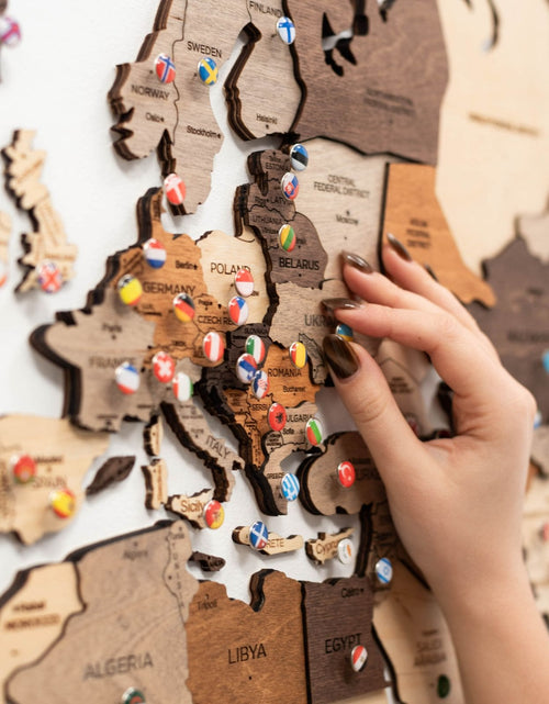 Load image into Gallery viewer, 3D Wooden World Map Multicolor
