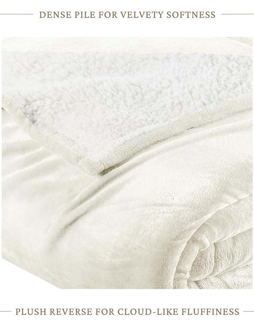 Load image into Gallery viewer, Velvet Plush Sherpa Bed Blanket - Sherpa Fleece Collection
