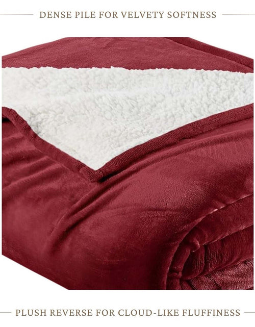Load image into Gallery viewer, Velvet Plush Sherpa Bed Blanket - Sherpa Fleece Collection
