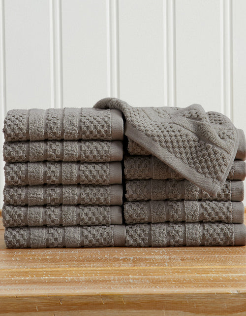 Load image into Gallery viewer, 100% Cotton Checkered Jacquard Bath Towel Set - Giuliana Collection
