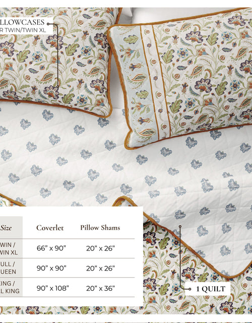 Load image into Gallery viewer, Floral Boho Printed Cotton Quilt Set - Indira Collection
