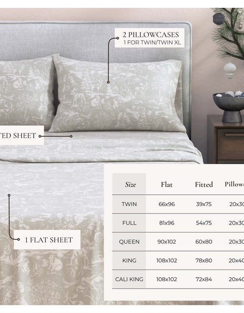 Load image into Gallery viewer, Turkish Cotton Flannel Sheet Set - Elevated Holiday Collection
