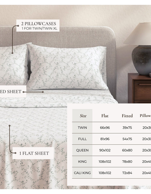 Load image into Gallery viewer, Turkish Cotton Flannel Sheet Set - Winter Floral Collection

